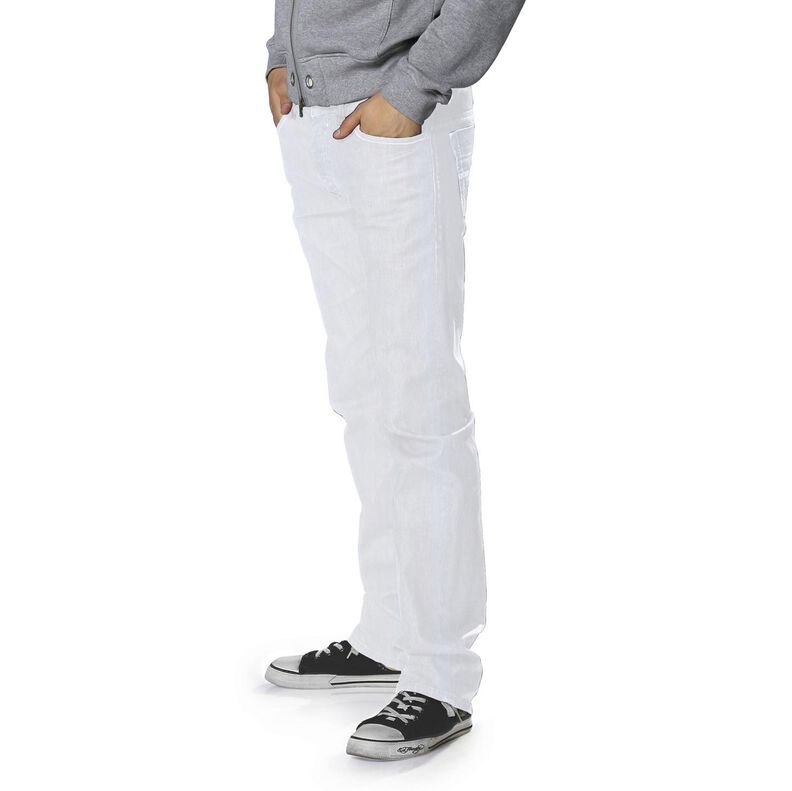 Denim de coton stretch mélangé moyen – blanc,  image number 7