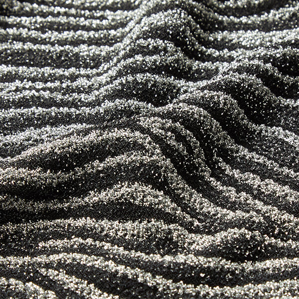 Jersey avec motif zèbre lurex – noir/argent,  image number 2