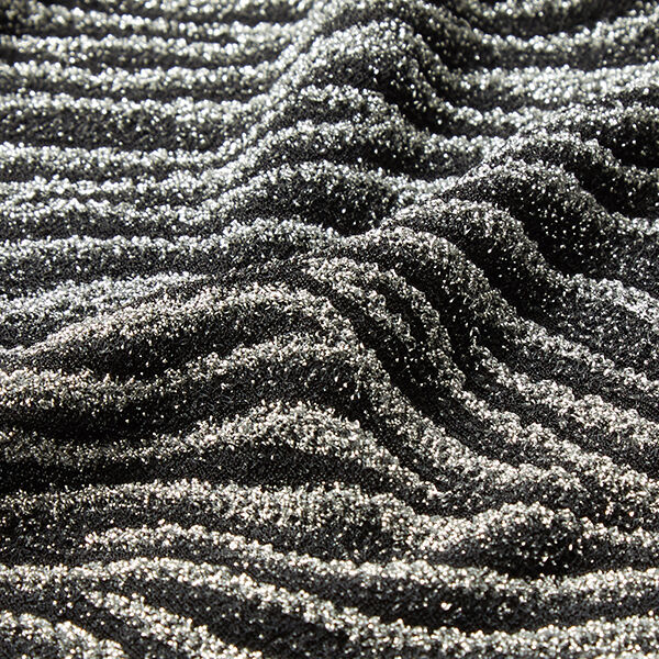 Jersey avec motif zèbre lurex – noir/argent, image number 2