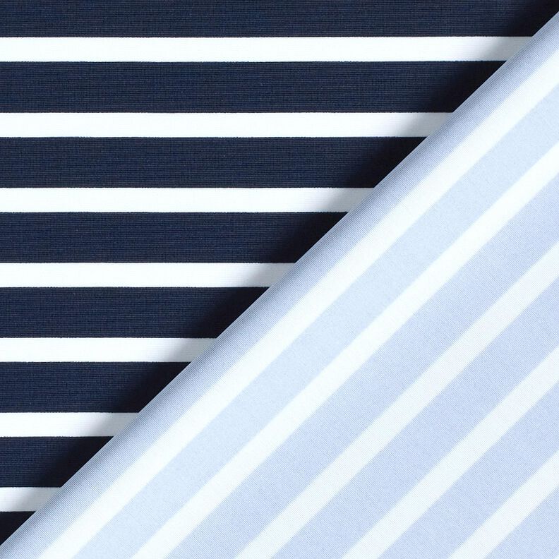 Tissus pour maillot de bain Rayures maritimes – bleu nuit/blanc,  image number 4