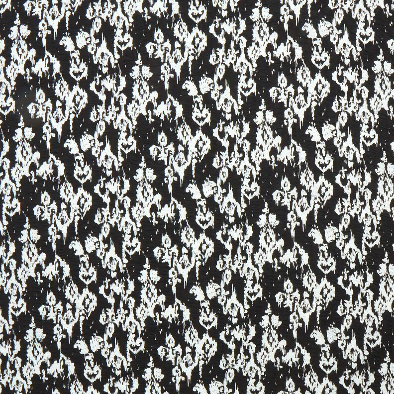 Seersucker Motif abstrait – noir/blanc, image number 1