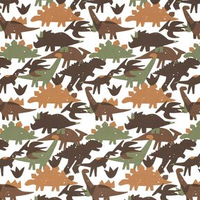 Jersey coton Camouflage avec dinosaures – ivoire/brun-marron, 
