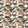 Jersey coton Camouflage avec dinosaures – ivoire/brun-marron,  thumbnail number 1