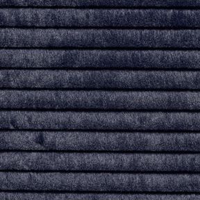 Fausse fourrure à larges rayures horizontales – bleu nuit, 