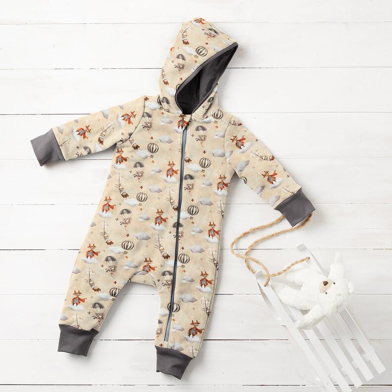 Polaire alpin animaux volants Impression numérique – beige clair,  image number 5