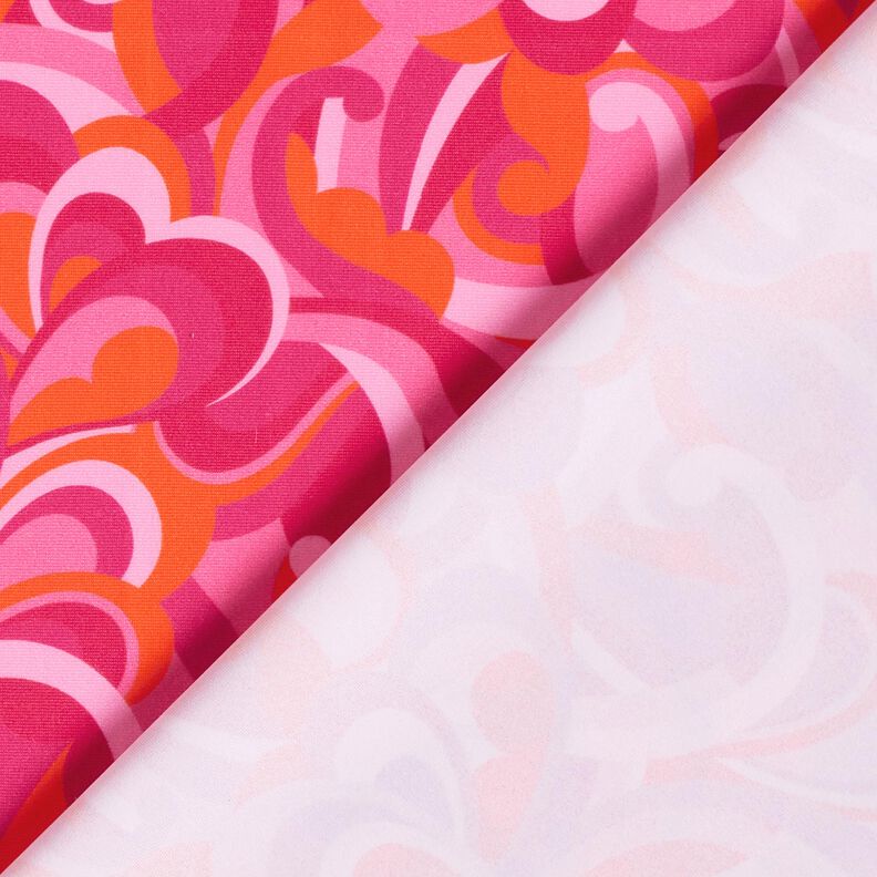 Tissus pour maillot de bain Boucles abstraites – rose intense/orange,  image number 4