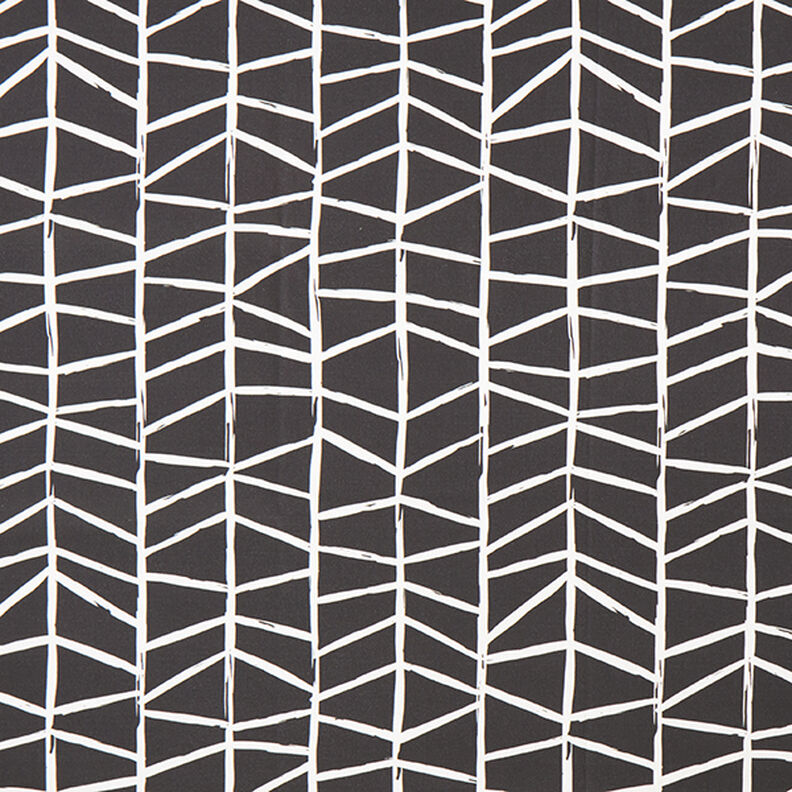 Tissu de décoration Semi-panama Lignes abstraites – ivoire/noir,  image number 1