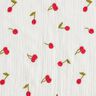 Tissu double gaze de coton Cerises brodées | Poppy Fabrics – blanc/rouge feu,  thumbnail number 1