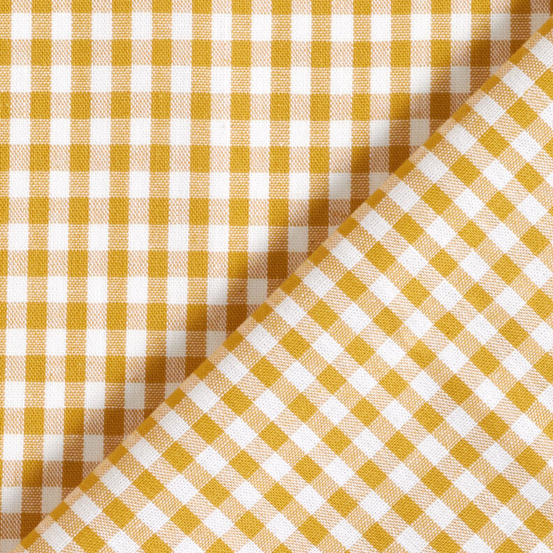 Tissu en coton Vichy à carreaux 0,5 cm – moutarde/blanc, image number 4