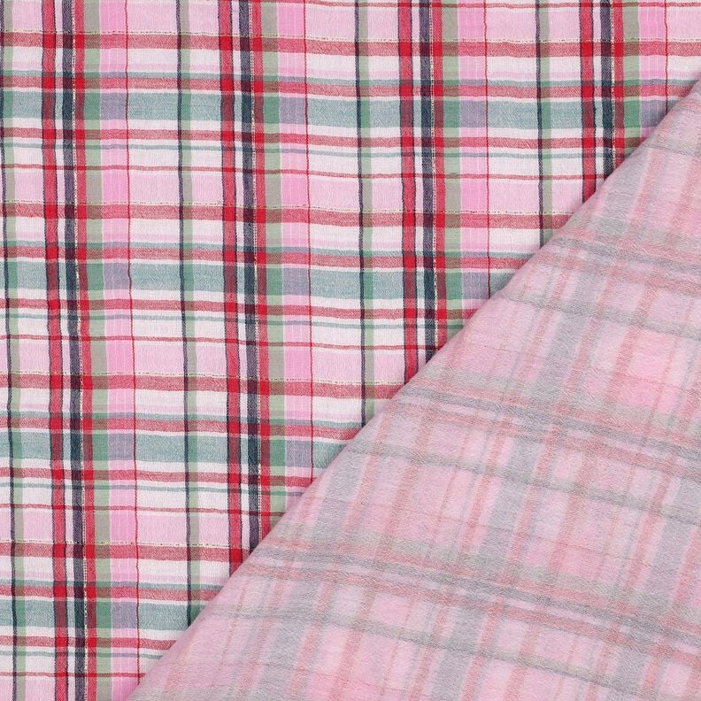 Tissu double gaze de coton Lurex Karo | Poppy Fabrics – rosé/or métallisé,  image number 4