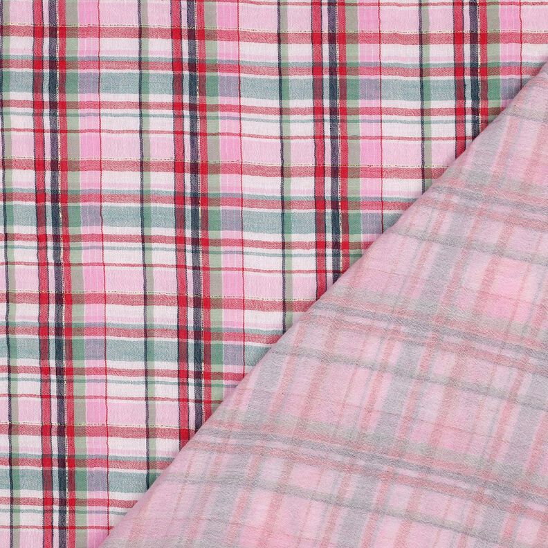 Tissu double gaze de coton Lurex Karo | Poppy Fabrics – rosé/or métallisé, image number 4