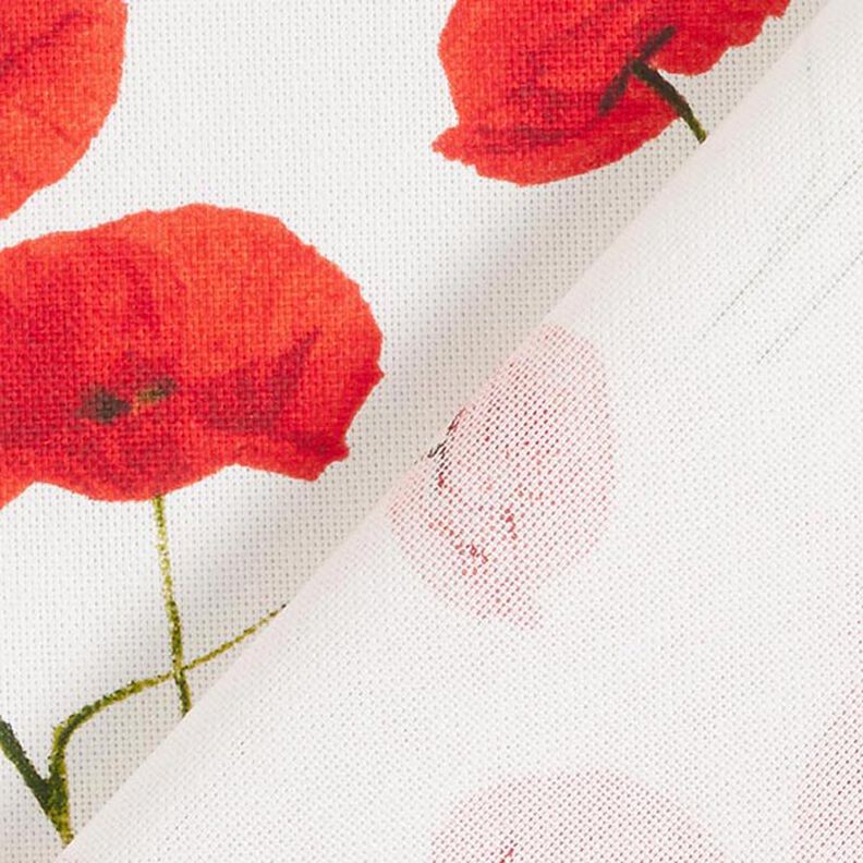 Tissu de décoration Semi-panama coquelicot – blanc/rouge,  image number 4