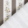 Popeline de coton Rayures fleuries – blanc/kaki,  thumbnail number 4