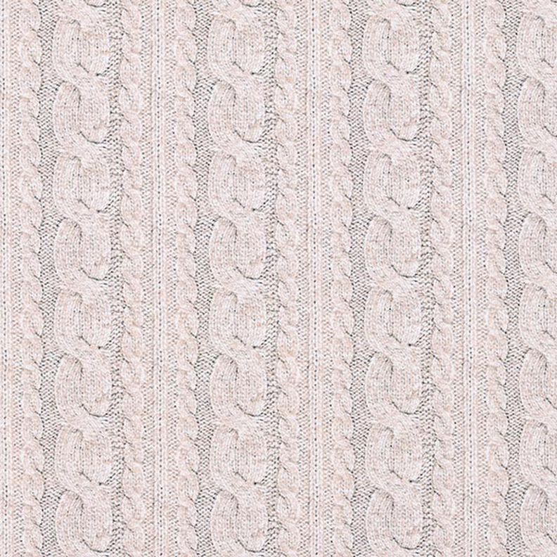 French Terry Sweat d’été Imprimé en maille torsadée – beige clair, image number 1