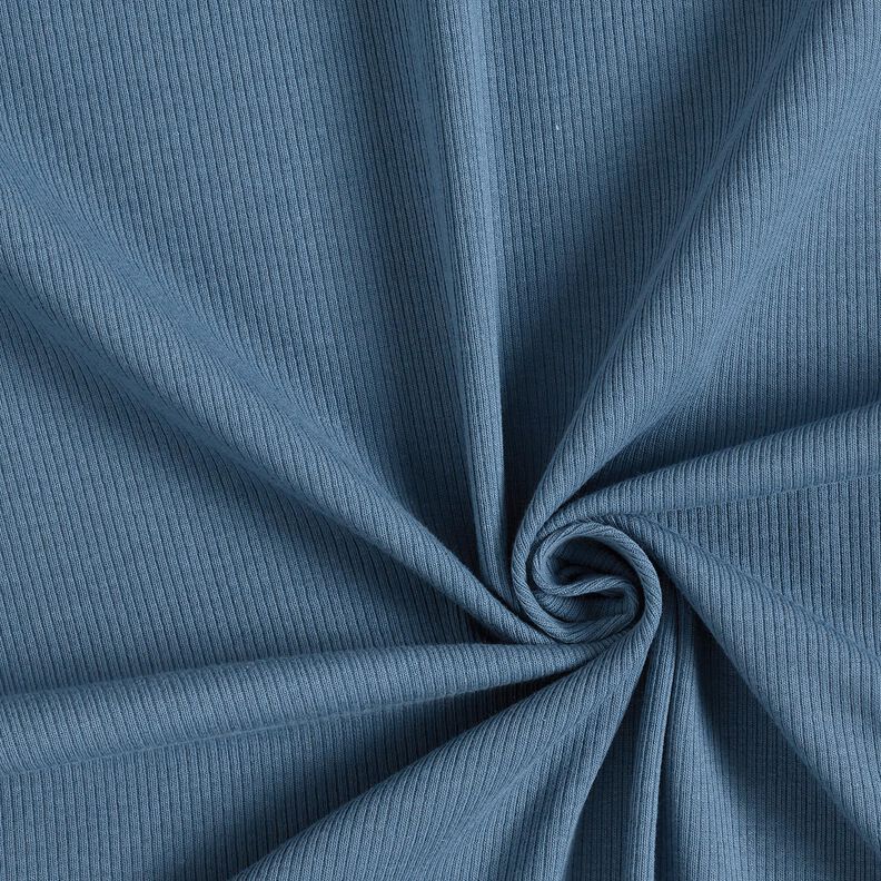 Jersey côtelé côtes 2-1-1-1 fines – bleu jean,  image number 1