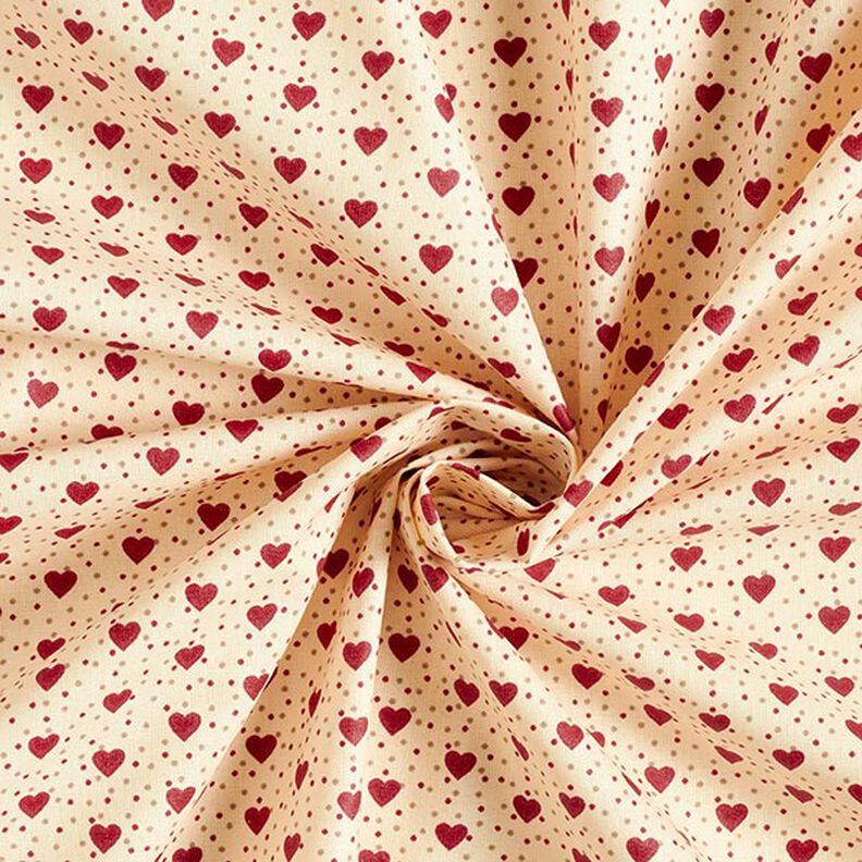 Coton enduit cœurs – beige clair/rouge,  image number 4