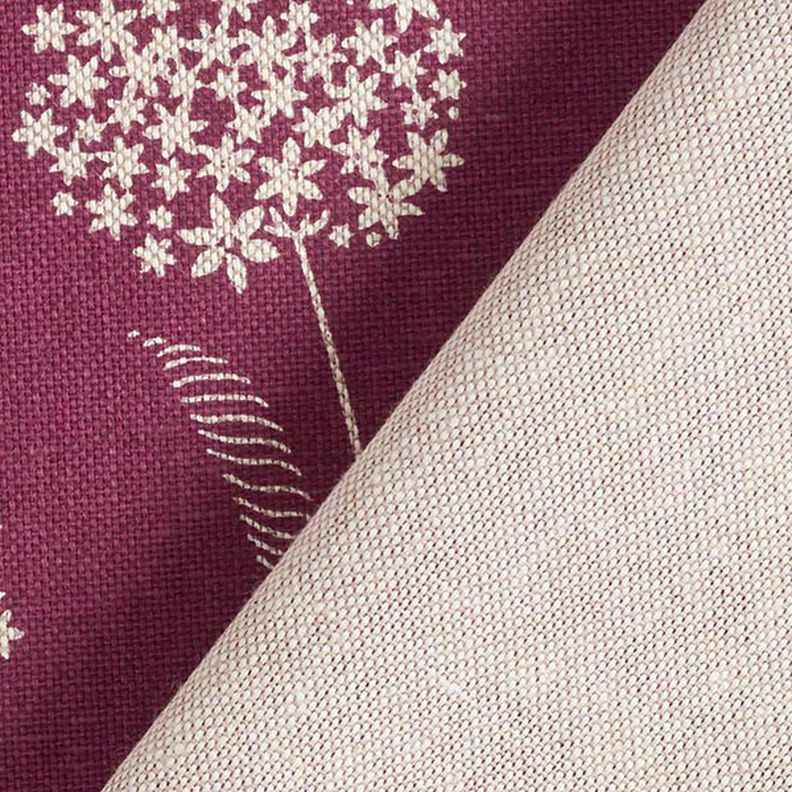 Tissu de décoration Semi-panama pissenlit – nature/bordeaux,  image number 5