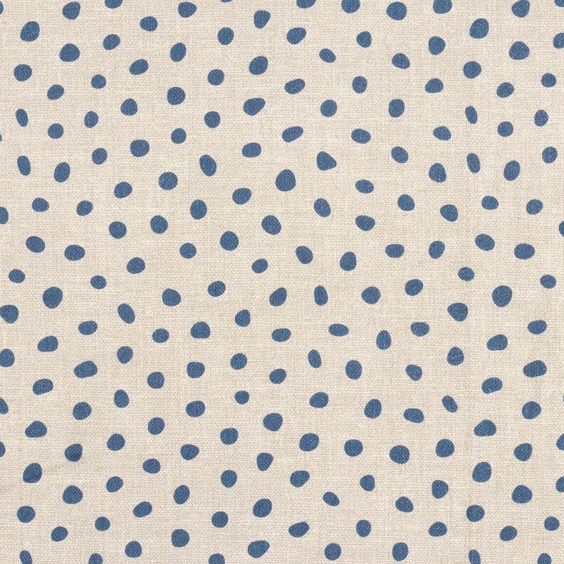 Tissu de décoration Semi-panama points éparpillés – bleu/noix de cajou,  image number 1