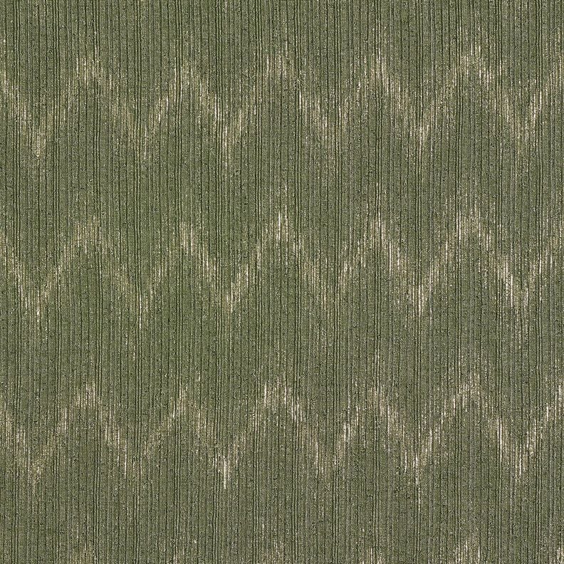 Tricot fin Zigzag doré – kaki/or métallisé,  image number 1