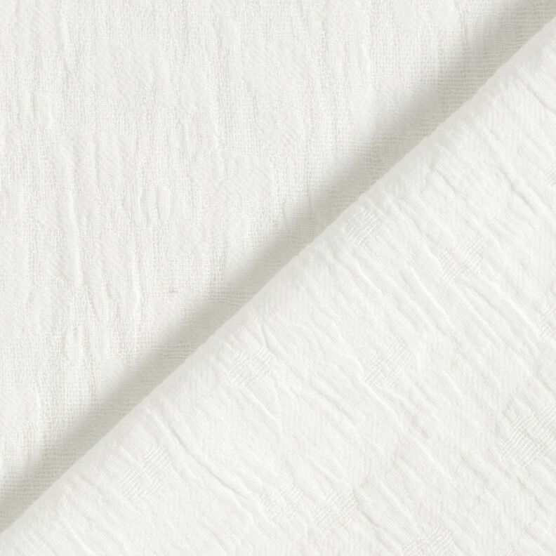 Tissu double gaze de coton Jacquard Fleurs – écru, image number 1