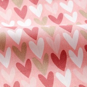 Popeline coton Cœurs – vieux rose clair, 
