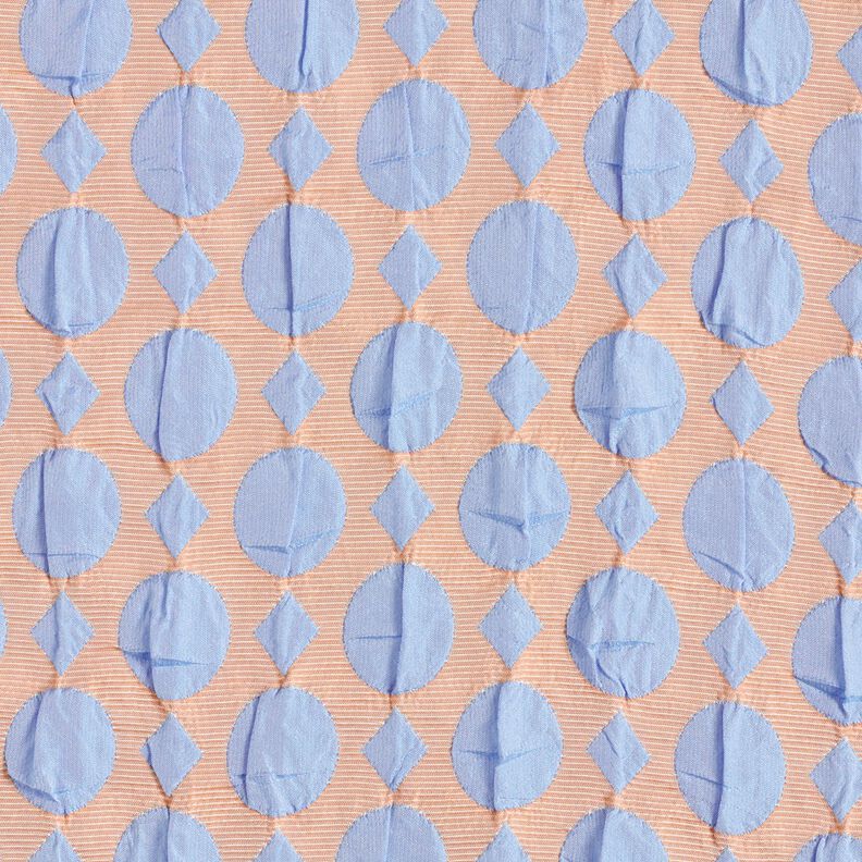 Cloqué points et losanges – bleu clair/abricot,  image number 1