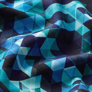 Softshell Triangles multicolores Impression numérique – bleu nuit/turquoise, 