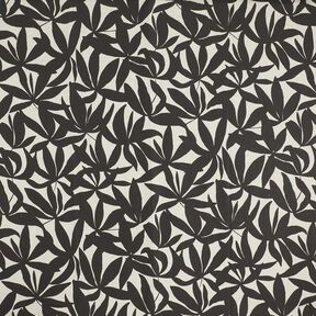 Tissu de décoration Semi-panama Feuilles sobres – noir/nature, 