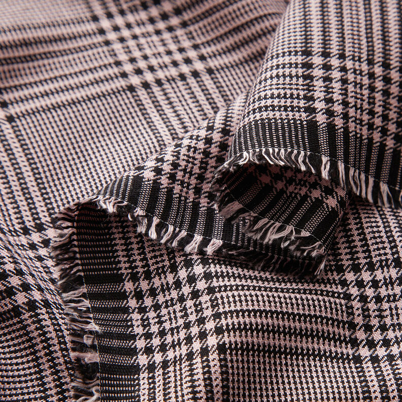 Tissu viscose Prince-de-galles – vieux rose/noir,  image number 3