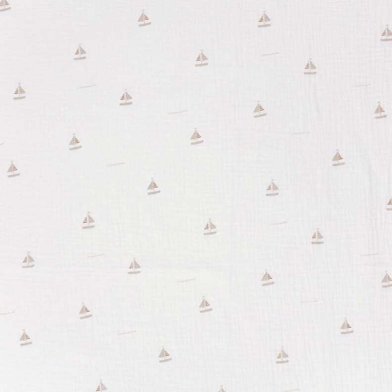 Tissu double gaze de coton Bateaux à voile – écru/nature, image number 1
