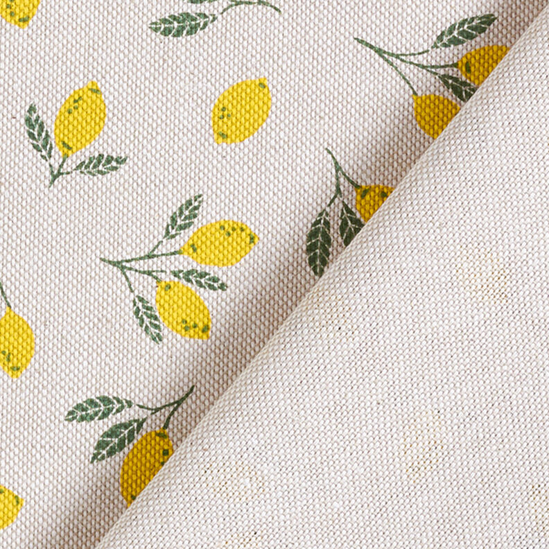 Tissu de décoration Semi-panama mini citrons – jaune/nature,  image number 4