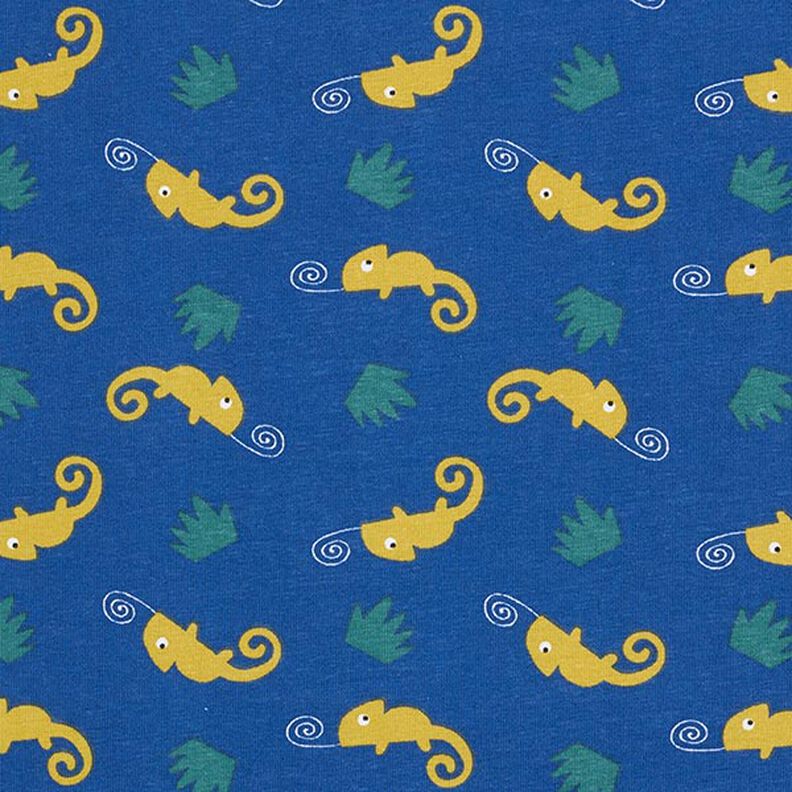 Jersey coton Caméléon – bleu jean/vert tilleul,  image number 1