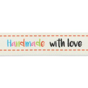 Ruban Handmade with Love [ 15 mm ] – écru/marron, 