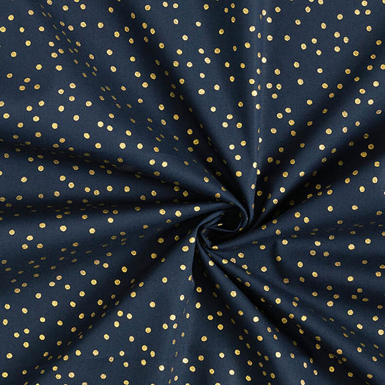 Tissu en coton Popeline Petits points – bleu nuit/or, image number 3