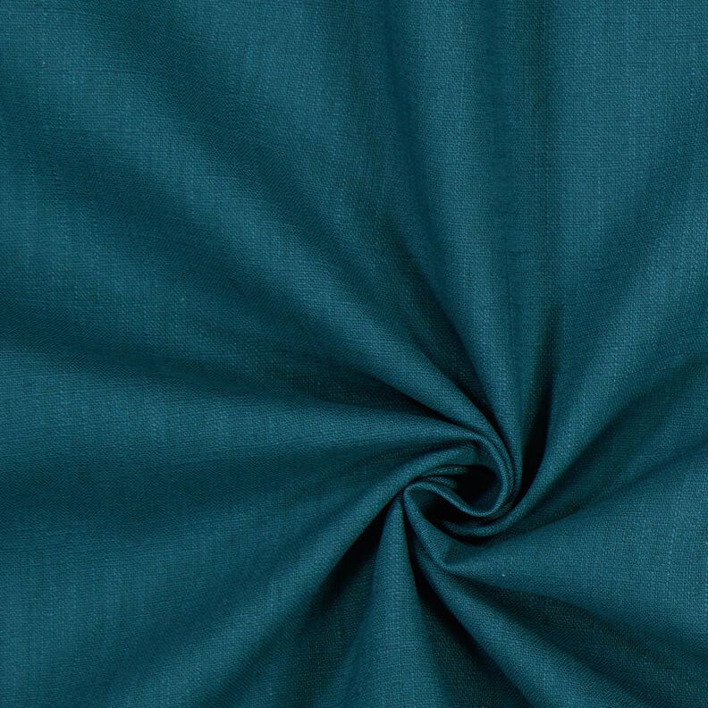Tissu de lin en ramie mélangée medium – pétrole,  image number 1