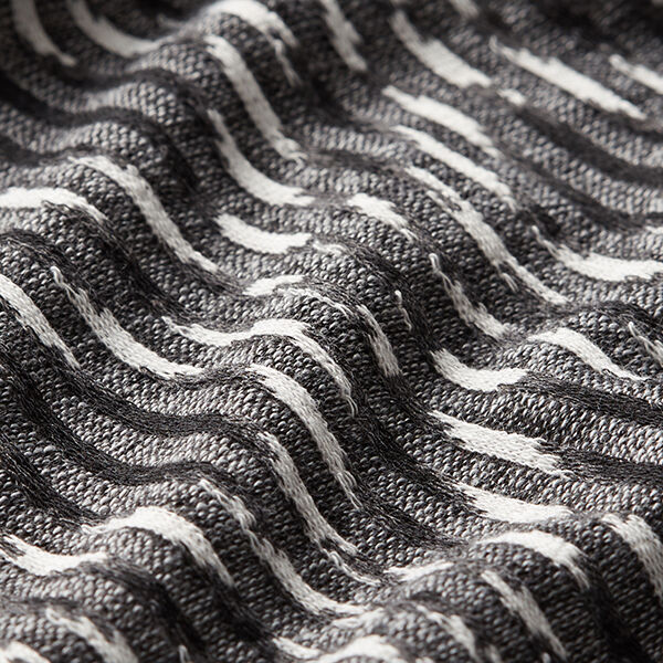 Tissu maille léger à losanges – noir/blanc,  image number 2