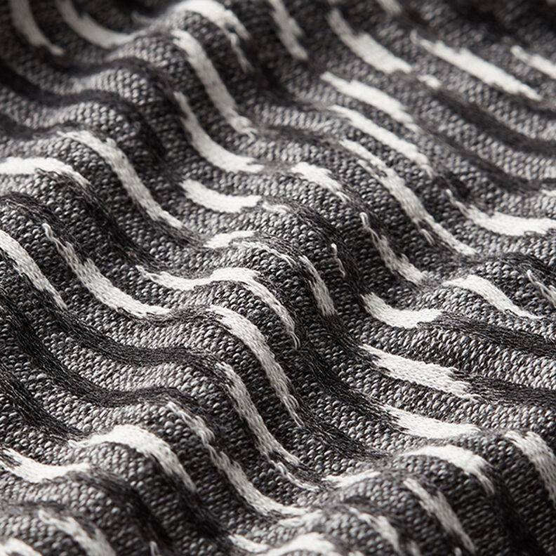 Tissu maille léger à losanges – noir/blanc, image number 2