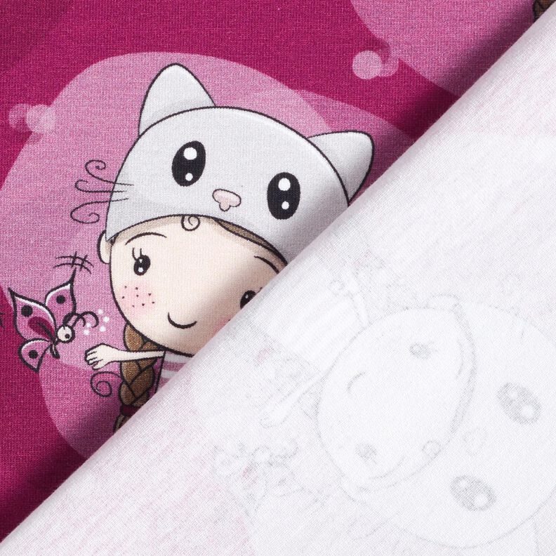 Jersey coton Chatte | Glitzerpüppi  – framboise,  image number 4