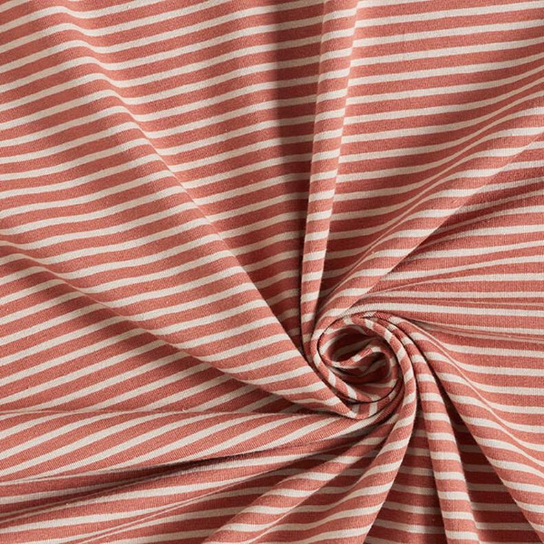 Jersey de coton Fines rayures – anémone/terre cuite,  image number 3