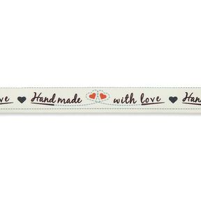 Ruban Handmade with Love [ 15 mm ] – écru/rouge, 