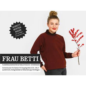 Pull chauve-souris avec poche ventrale et col montant FRAU BETTI | Patron prêt à découper | XS-XXL, 