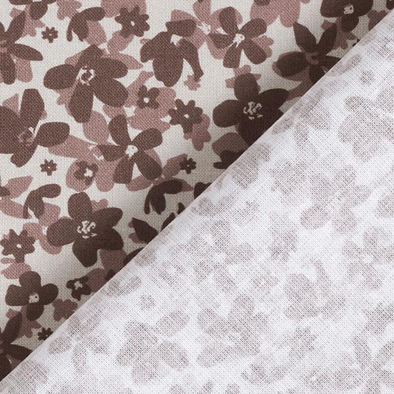 Popeline coton Mer de fleurs – taupe/marron,  image number 4