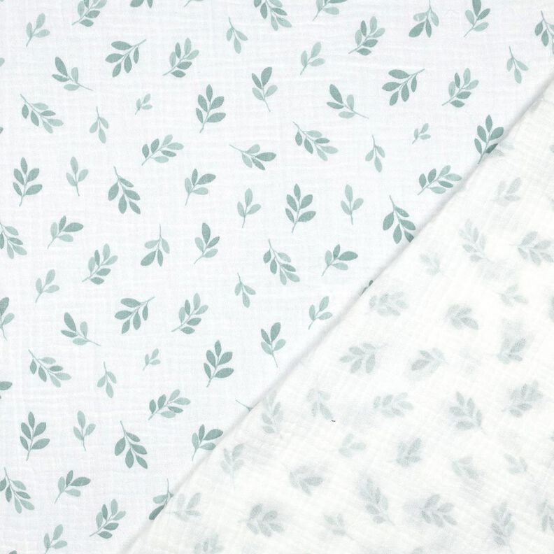 Tissu double gaze de coton Branches | Poppy Fabrics – blanc/roseau,  image number 4