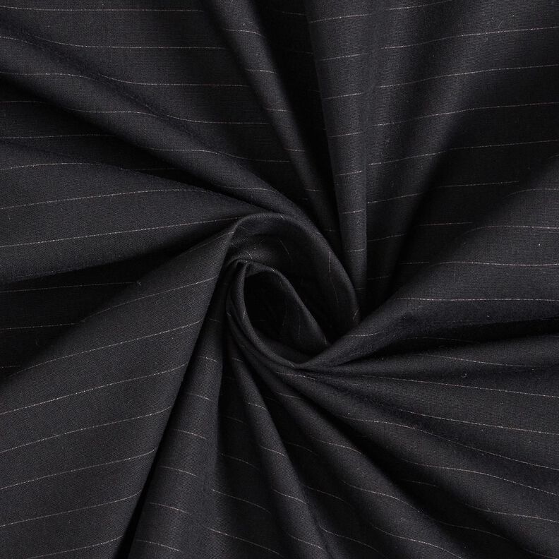 Tissu de coton à fines rayures horizontales – noir,  image number 3