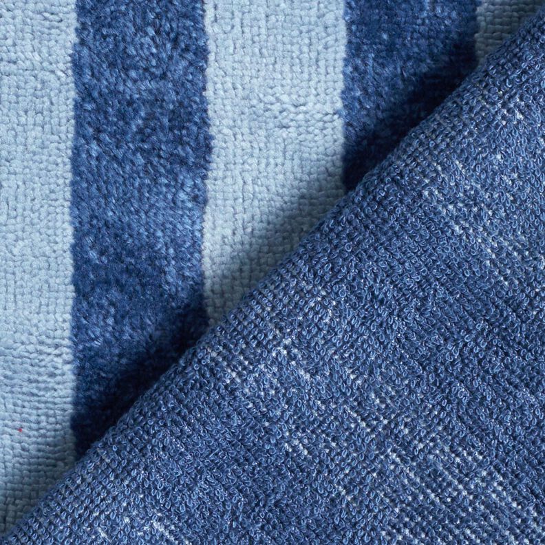 Tissu éponge Bambou Larges rayures – bleu clair/bleu marine,  image number 5