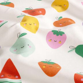 Jersey coton Fruit joyeux – écru/orange pêche, 