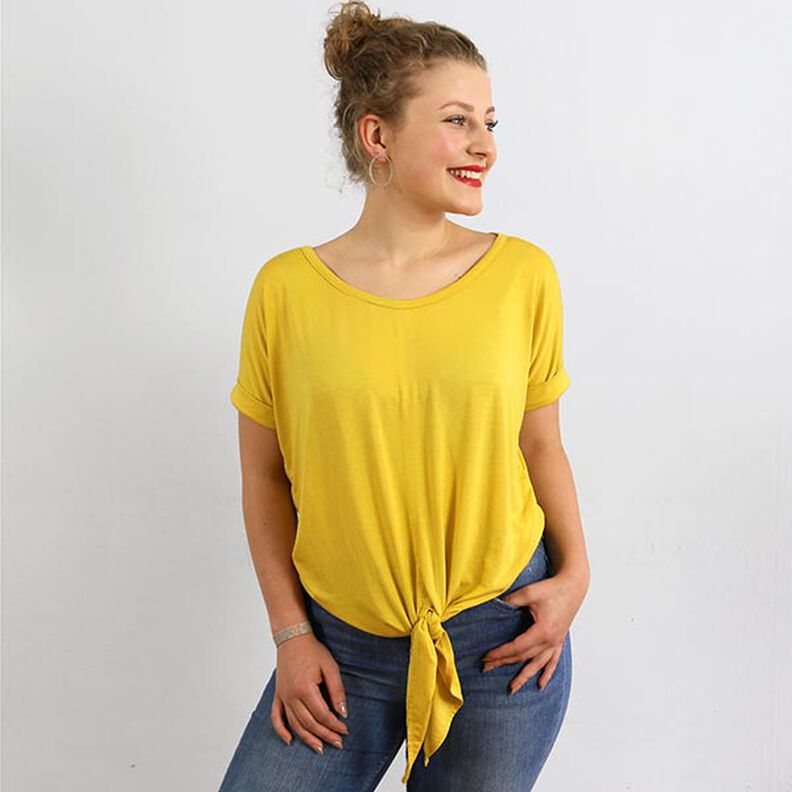FRAU BILLE - Chemise à nœud décontractée avec manches retroussées, Studio Schnittreif | XS - L,  image number 5