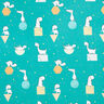 Tissu de décoration Semi-panama Jolis dinosaures – bleu aqua/blanc,  thumbnail number 1
