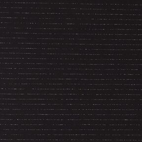 Tissu pour pantalon extensible à rayures pailletées – noir/argent métallisé, 