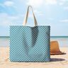 Coton enduit Blumenkacheln – bleu aqua/blanc,  thumbnail number 7